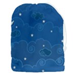 Sky Night Moon Clouds Crescent Drawstring Pouch (3XL)