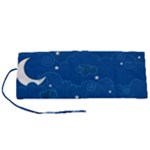 Sky Night Moon Clouds Crescent Roll Up Canvas Pencil Holder (S)