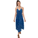 Sky Night Moon Clouds Crescent Halter Tie Back Dress 