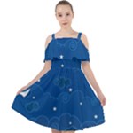 Sky Night Moon Clouds Crescent Cut Out Shoulders Chiffon Dress