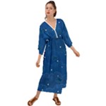 Sky Night Moon Clouds Crescent Grecian Style  Maxi Dress