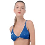 Sky Night Moon Clouds Crescent Knot Up Bikini Top