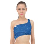 Sky Night Moon Clouds Crescent Spliced Up Bikini Top 