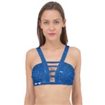 Sky Night Moon Clouds Crescent Cage Up Bikini Top