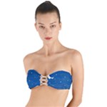 Sky Night Moon Clouds Crescent Twist Bandeau Bikini Top