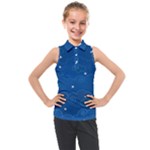 Sky Night Moon Clouds Crescent Kids  Sleeveless Polo T-Shirt