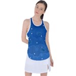 Sky Night Moon Clouds Crescent Racer Back Mesh Tank Top