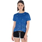 Sky Night Moon Clouds Crescent Open Back Sport T-Shirt