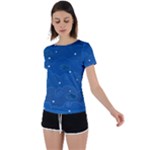 Sky Night Moon Clouds Crescent Back Circle Cutout Sports T-Shirt