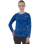 Sky Night Moon Clouds Crescent Women s Long Sleeve Raglan T-Shirt
