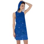 Sky Night Moon Clouds Crescent Racer Back Hoodie Dress