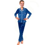 Sky Night Moon Clouds Crescent Kids  Satin Long Sleeve Pajamas Set