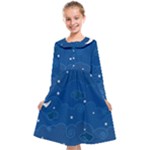 Sky Night Moon Clouds Crescent Kids  Midi Sailor Dress
