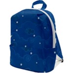 Sky Night Moon Clouds Crescent Zip Up Backpack