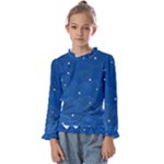 Sky Night Moon Clouds Crescent Kids  Frill Detail T-Shirt