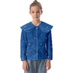 Sky Night Moon Clouds Crescent Kids  Peter Pan Collar Blouse