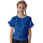 Sky Night Moon Clouds Crescent Kids  Cut Out Flutter Sleeves