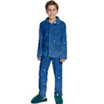 Sky Night Moon Clouds Crescent Kids  Long Sleeve Velvet Pajamas Set
