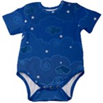 Sky Night Moon Clouds Crescent Baby Short Sleeve Bodysuit