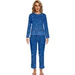 Sky Night Moon Clouds Crescent Womens  Long Sleeve Lightweight Pajamas Set