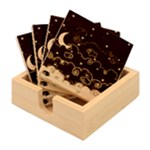 Sky Night Moon Clouds Crescent Bamboo Coaster Set