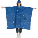 Sky Night Moon Clouds Crescent Women s Hooded Rain Ponchos