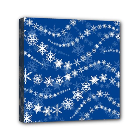 Snowflakes Winter Background Mini Canvas 6  x 6  (Stretched) from ArtsNow.com