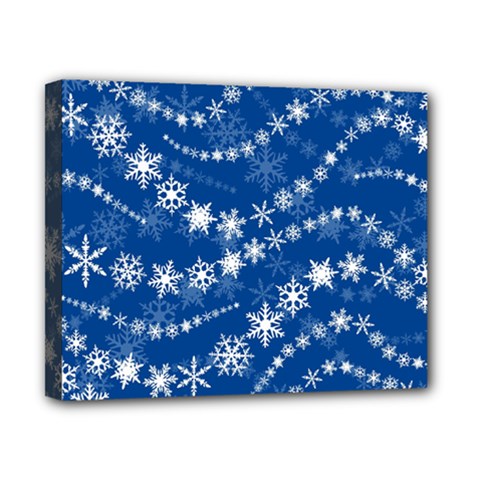 Snowflakes Winter Background Canvas 10  x 8  (Stretched) from ArtsNow.com