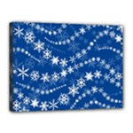 Snowflakes Winter Background Canvas 16  x 12  (Stretched)