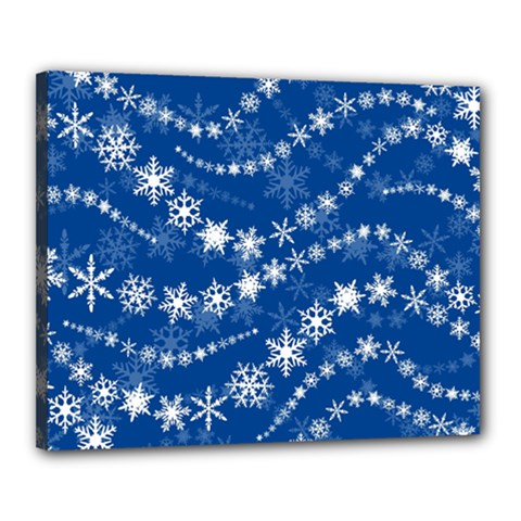 Snowflakes Winter Background Canvas 20  x 16  (Stretched) from ArtsNow.com