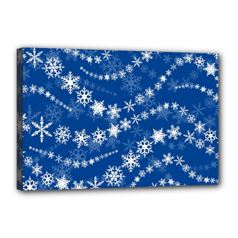 Snowflakes Winter Background Canvas 18  x 12  (Stretched) from ArtsNow.com