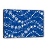 Snowflakes Winter Background Canvas 18  x 12  (Stretched)
