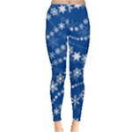 Snowflakes Winter Background Everyday Leggings 