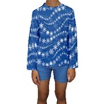 Snowflakes Winter Background Kids  Long Sleeve Swimwear