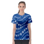 Snowflakes Winter Background Women s Sport Mesh T-Shirt