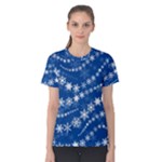 Snowflakes Winter Background Women s Cotton T-Shirt