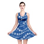 Snowflakes Winter Background Reversible Skater Dress