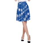 Snowflakes Winter Background A-Line Skirt