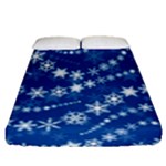 Snowflakes Winter Background Fitted Sheet (Queen Size)