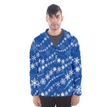 Snowflakes Winter Background Men s Hooded Windbreaker