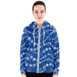 Snowflakes Winter Background Women s Zipper Hoodie