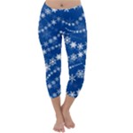 Snowflakes Winter Background Capri Winter Leggings 