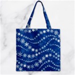 Snowflakes Winter Background Zipper Grocery Tote Bag
