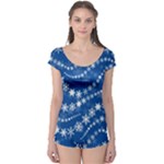 Snowflakes Winter Background Boyleg Leotard 