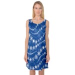 Snowflakes Winter Background Sleeveless Satin Nightdress
