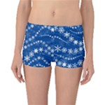 Snowflakes Winter Background Boyleg Bikini Bottoms