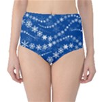Snowflakes Winter Background Classic High-Waist Bikini Bottoms