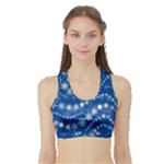 Snowflakes Winter Background Sports Bra with Border