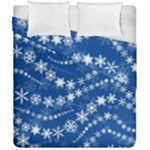 Snowflakes Winter Background Duvet Cover Double Side (California King Size)