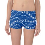 Snowflakes Winter Background Reversible Boyleg Bikini Bottoms